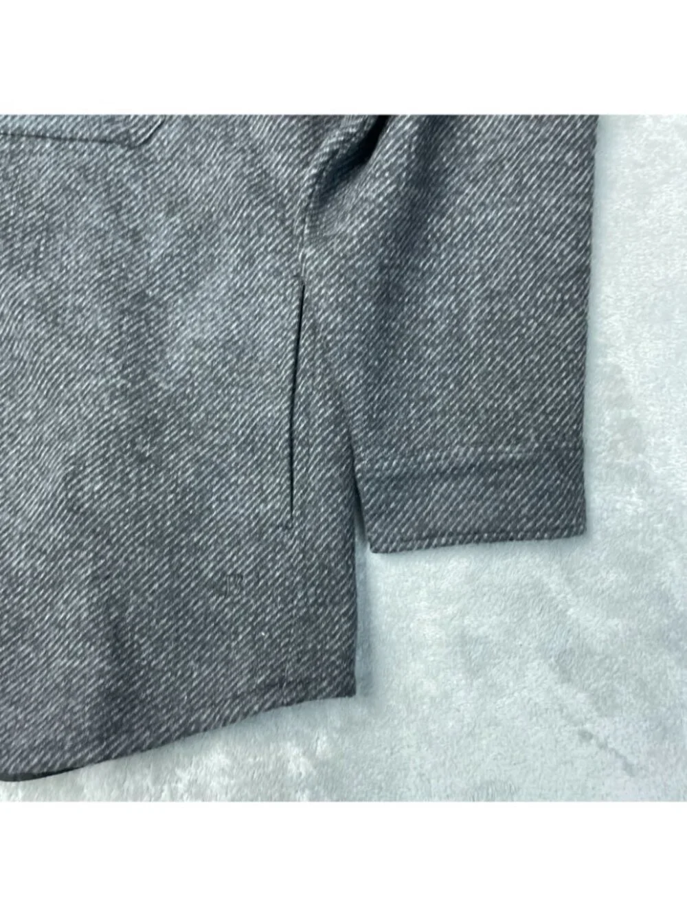 Banana Republic Men's XL Gray Button-Up Shacket Herringbone Pattern e1492
